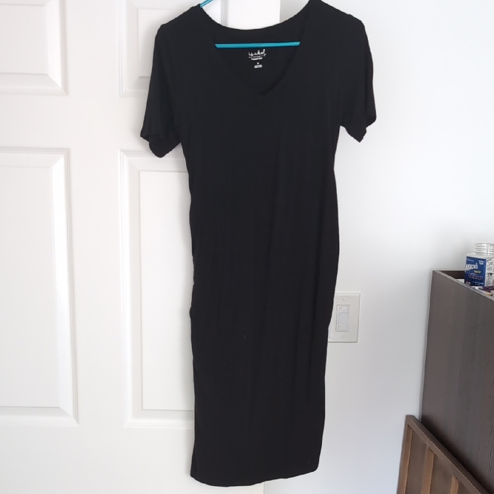 Isabel Maternity by Ingrid & Isabel Black Ribbed V-Neck Sheath Dress